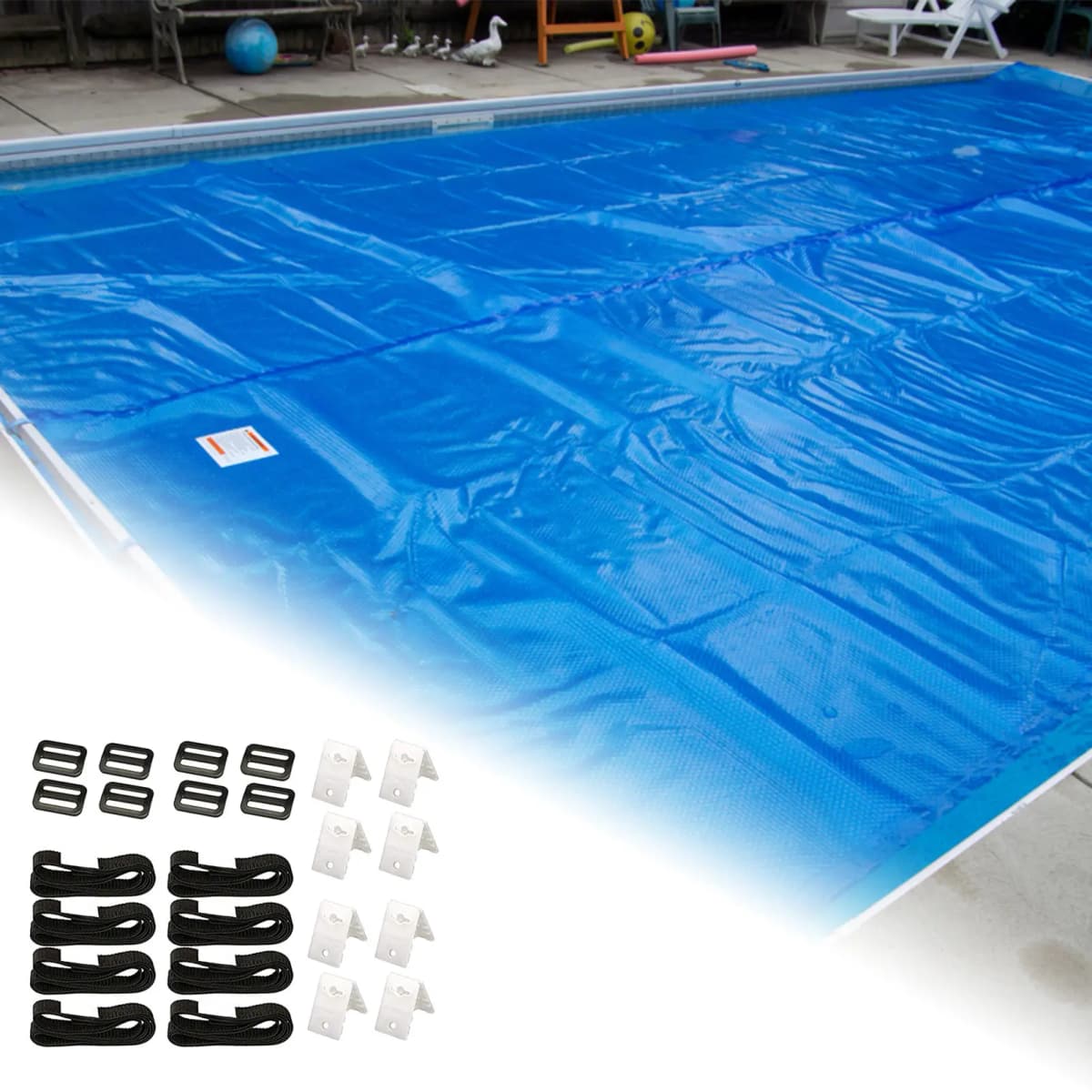 Pool Cover Tightening Straps Pool Ruler Solar Cover Reel Attachment Kit For Home For Gym Easy To Assemble Solar Blanket Cover
