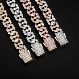 GUCY 12mm High Quality Baguette Chain Link Necklace Vintage Men Necklace Hip Hop Fashion Jewelry Gift