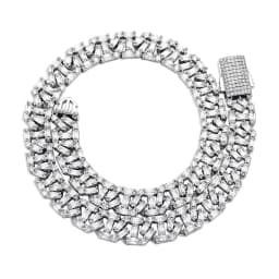 GUCY 12mm High Quality Baguette Chain Link Necklace Vintage Men Necklace Hip Hop Fashion Jewelry Gift
