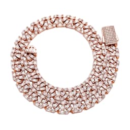 GUCY 12mm High Quality Baguette Chain Link Necklace Vintage Men Necklace Hip Hop Fashion Jewelry Gift