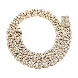 GUCY 12mm High Quality Baguette Chain Link Necklace Vintage Men Necklace Hip Hop Fashion Jewelry Gift