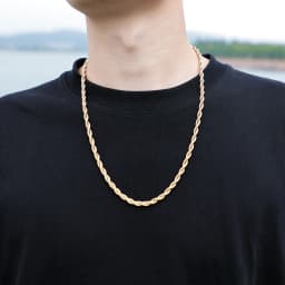 JINAO 2021 European and American style 5mm High Quality Rope Necklace Gold Color and Silver Color Chain String Necklace For Men