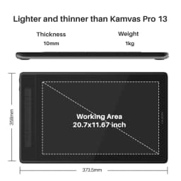 13.3 Inch HUION Graphics Tablet Kamvas Pro 13 2.5K Screen Display 145% SRGB Drawing Pen Tablet Monitor with Adjustable Stand
