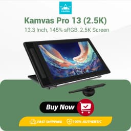 13.3 Inch HUION Graphics Tablet Kamvas Pro 13 2.5K Screen Display 145% SRGB Drawing Pen Tablet Monitor with Adjustable Stand