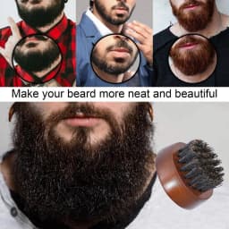 Beard Brush for Men Bristle Beard Brush Mustaches Brush with Firm Bristles Beech Wood Handle for Beards Suitable for All Types