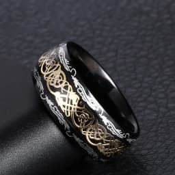 2022 Stainless Steel Dragon Ring for Men Inlay Purple Red Green Black Carbon Fiber Ring Wedding Band Jewelry Size 6-13