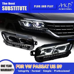 AKD Head Lamp for VW PASSAT US B9 LED Headlight 2018-2020 Headlights B9 DRL Turn Signal High Beam Angel Eye Projector Lens
