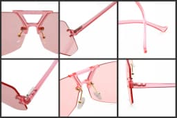 Vintage Geometric Rimless Pilot Gray Ant Sunglasses Men High Quality Luxury Brand Retro Sunglasses Women Clear Lens Glasses Y15