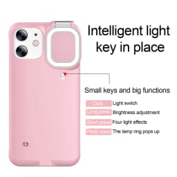 Selfie Beauty Ring Flash Phone Case For iPhone 12 Pro Max 11 Cases with LED Selfie Light Portable Protective Back Cover