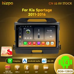 Hizpo Android 14 Car Radio GPS For KIA Sportage 3 2010 2011-2016 Multimedia Video Player 2din Navigation AUTO Stereo Head Unit