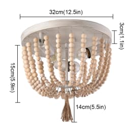 Wooden Retro Chandelier Lamp Indoor Bedroom Vintage Ceiling Pendant Light Hang Industrial Home Hotel Decor Lustre Led Luminaire
