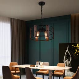 Wooden Retro Chandelier Lamp Indoor Bedroom Vintage Ceiling Pendant Light Hang Industrial Home Hotel Decor Lustre Led Luminaire