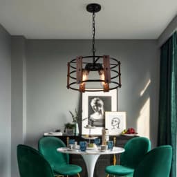 Wooden Retro Chandelier Lamp Indoor Bedroom Vintage Ceiling Pendant Light Hang Industrial Home Hotel Decor Lustre Led Luminaire