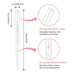 100PCS 3/5ML Practical Transparent Pipettes Disposable Safe Plastic Eye Dropper Transfer Graduated Pipettes Educational Supplies