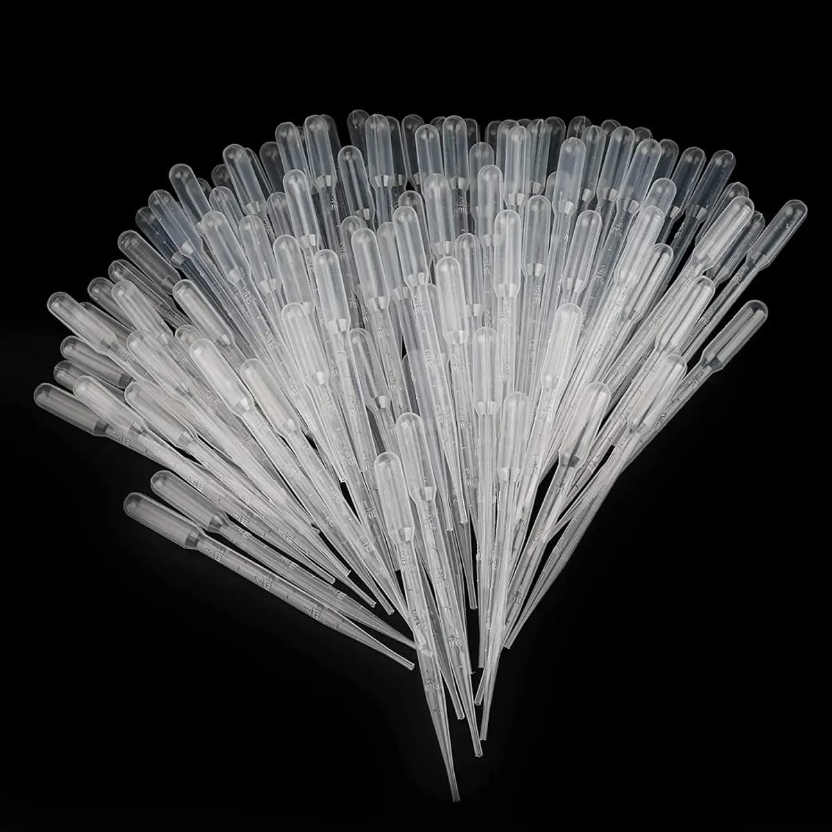 100PCS 3/5ML Practical Transparent Pipettes Disposable Safe Plastic Eye Dropper Transfer Graduated Pipettes Educational Supplies