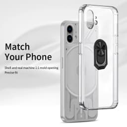 Nothing Phone 1 Case, with Ring Holder Crystal Clear Anti-Yellow Ultra-Thin Slim Fit Soft Silicone Magnetic Car Mount Phone Case
