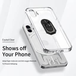 Nothing Phone 1 Case, with Ring Holder Crystal Clear Anti-Yellow Ultra-Thin Slim Fit Soft Silicone Magnetic Car Mount Phone Case
