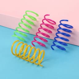 Cat Spring Toy 4PCS Kitten Springs Coil Indoor Cat Toys Colorful Coil Spiral Springs Pet Action Wide Durable Interactive Toys