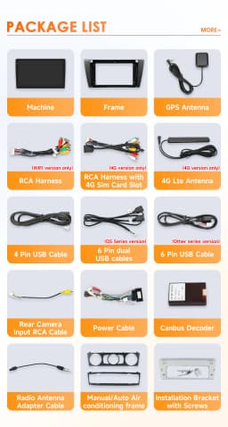 Hizpo Car Android 14 Multimedia Radio Player for BMW 3 Series E90 E91 E92 E93 2006-2012 GPS Navigation Stereo Audio Head Unit