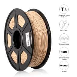 SUNLU Wood 1.75mm 1KG Spool (2.2 lbs) Real Wood Texture Effect Made Of Wood Fiber Different From Color Effect Eco-Friendly