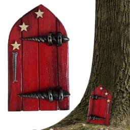 Fairy Door Garden Decoration Outdoor Accessories Miniature Door Dwarf Windows Mini Elf Door For Kids Room Wall Trees Yard Art