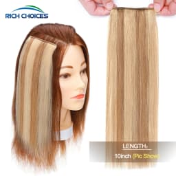 100% Human Hair Topper Invisable Straight Hair Pads Clip In One Piece 2Clips Increase Hair volume Hair Extensions Top Side Cover