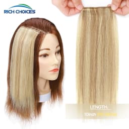 100% Human Hair Topper Invisable Straight Hair Pads Clip In One Piece 2Clips Increase Hair volume Hair Extensions Top Side Cover