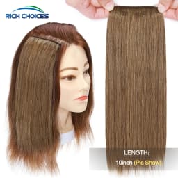 100% Human Hair Topper Invisable Straight Hair Pads Clip In One Piece 2Clips Increase Hair volume Hair Extensions Top Side Cover
