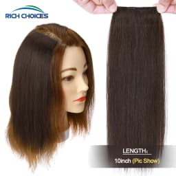 100% Human Hair Topper Invisable Straight Hair Pads Clip In One Piece 2Clips Increase Hair volume Hair Extensions Top Side Cover