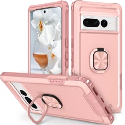 for Google Pixel 7 Pro Case Heavy Duty Full Body Shockproof Kickstand with 360° Ring Holder Support Car Mount Hybrid
