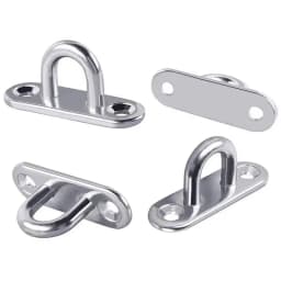 Stainless Steel Eye Plate 4Pcs Screws Mount Hook Toughness Ceiling & Wall Mount Hanging Hardware Fitting Set For Decorative Rope