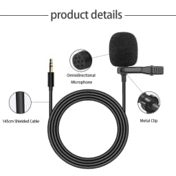Podofo Car Audio Microphone 3.5mm Clip Jack Plug Mic Stereo Mini Wired External Microphone For Auto DVD Radio