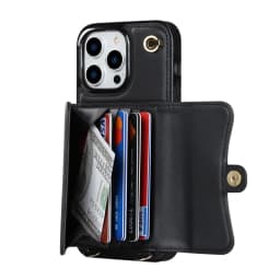For iPhone 14 13 12 Mini 11Pro Max X/XS XR 8 7 Plus Wallet Leather Case with Long Lanyard kickstand All-round Shockproof Cover