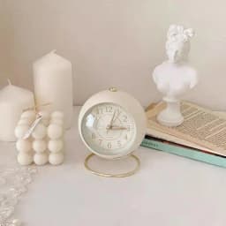 Retro Style Metal Alarm Clock Round Desktop Alarm Clock Bedside Alarm Clock Desktop Decoration WJ909
