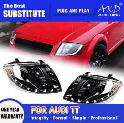 AKD Head Lamp for AUDI TT LED Headlight 1999-2005 Headlights TT DRL Turn Signal High Beam Angel Eye Projector Lens
