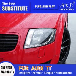 AKD Head Lamp for AUDI TT LED Headlight 1999-2005 Headlights TT DRL Turn Signal High Beam Angel Eye Projector Lens