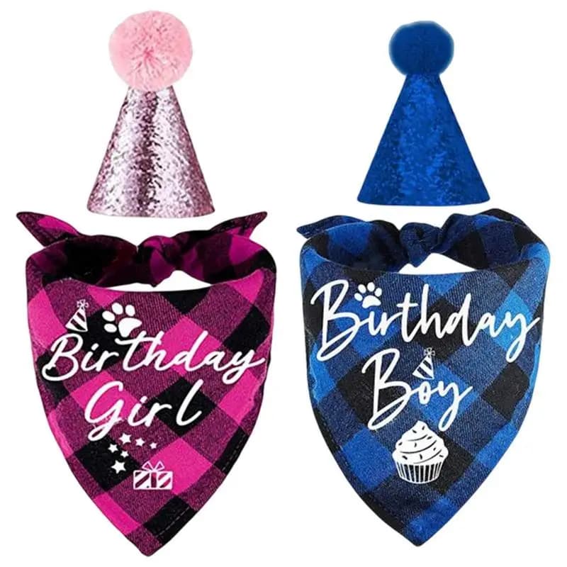 NEW Pet Birthday Party Hat Cats Dog Birthday Hat Dog Birthday Triangle Scarf Cat Accessories Party Wear Decoration Pet Product
