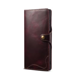 For Samsung Galaxy S23 S22 Ultra S21 S20 S10 Plus S9 Note 8 9 10 20 100% Real Cowhide Leather Case Vintage Card Bag Wallet Cover