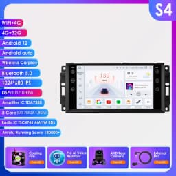 Hizpo 7 Inch Android Car Radio For Jeep Cherokee 2009 2008 2010 Wrangler Dodge Challenger Chrysler GPS Stereo NO DVD 4G Carplay