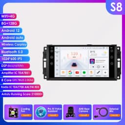 Hizpo 7 Inch Android Car Radio For Jeep Cherokee 2009 2008 2010 Wrangler Dodge Challenger Chrysler GPS Stereo NO DVD 4G Carplay