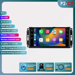 Hizpo 7 Inch Android Car Radio For Jeep Cherokee 2009 2008 2010 Wrangler Dodge Challenger Chrysler GPS Stereo NO DVD 4G Carplay