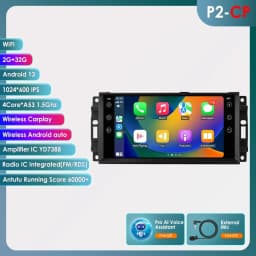 Hizpo 7 Inch Android Car Radio For Jeep Cherokee 2009 2008 2010 Wrangler Dodge Challenger Chrysler GPS Stereo NO DVD 4G Carplay