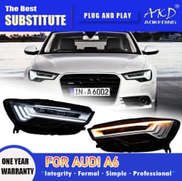 AKD Head Lamp for Audi A6 C7 LED Headlight 2012-2018 Headlights A6 C7 DRL Turn Signal High Beam Angel Eye Projector Lens