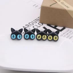Fashion Creative Cat Earrings for Women Cute Yellow Blue Cat Eyes Earrings Stud Piercing Jewelry Gift