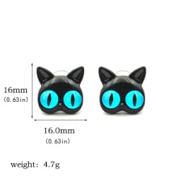 Fashion Creative Cat Earrings for Women Cute Yellow Blue Cat Eyes Earrings Stud Piercing Jewelry Gift