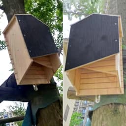 Outside Bat Habitat House Wooden Bat Shelter Reusable Wooden Bat Nest For Hibernation Bat Box House Wooden Decor For Garden