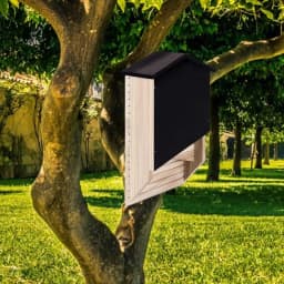 Outside Bat Habitat House Wooden Bat Shelter Reusable Wooden Bat Nest For Hibernation Bat Box House Wooden Decor For Garden