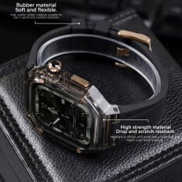 Modification Kit for Apple Watch Ultra 49mm 44mm 45mm Glacier Case For iWatch 6 5 SE 8 7 4 Transparent Case Rubber Band Luxury