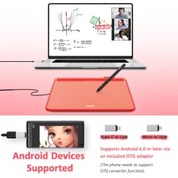 Ugee S640 Digital Graphic Drawing Tablet 6.3x4 Inch with 10 Shortcuts Compatible with Android PC Windows Mac OS for Design