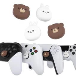 PlayVital Cute Thumb Grips Joystick Cover Thumbstick Caps for PS5/4, Xbox Series X/S, Switch Pro - Animal Series